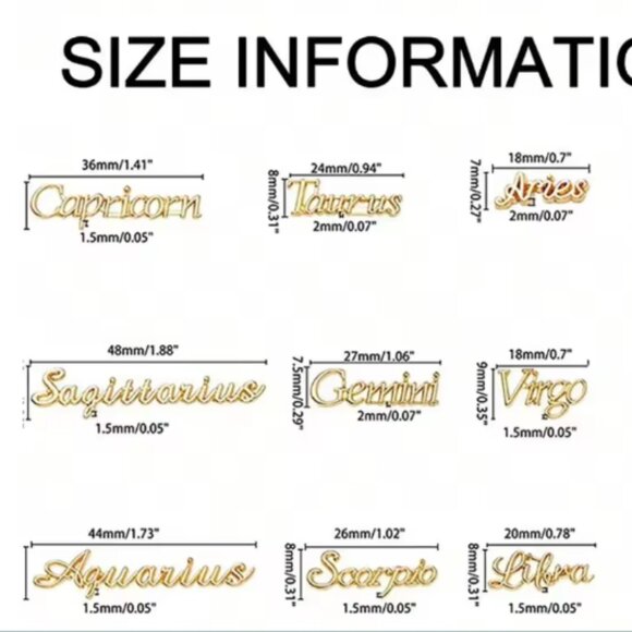 NEW GEMINI ZODIAC GOLD & SILVER TONE 3D METAL NAIL CHARMS (2PCS) - Picture 6 of 7